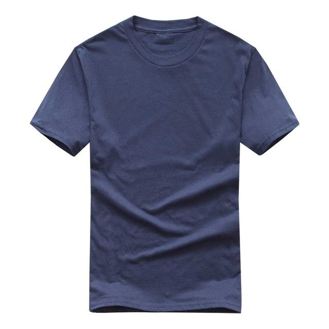 2019 New Solid color T Shirt Mens Black And White 100% cotton T-shirts